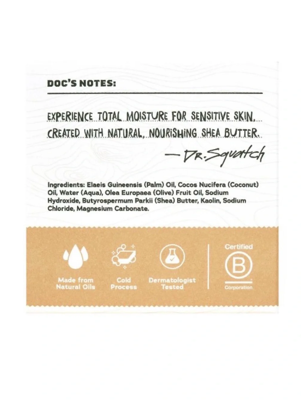 Dr. Squatch All Natural Soap Total Moisture Shea Butter For Sensitive Skin